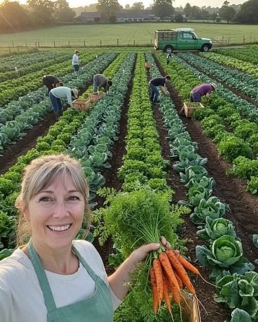Maraîchère de Biotiful au jardin, récolte de carottes